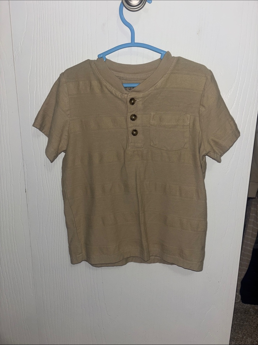 okie dokie Tan Henley Pocket Tee - Short Sleeve